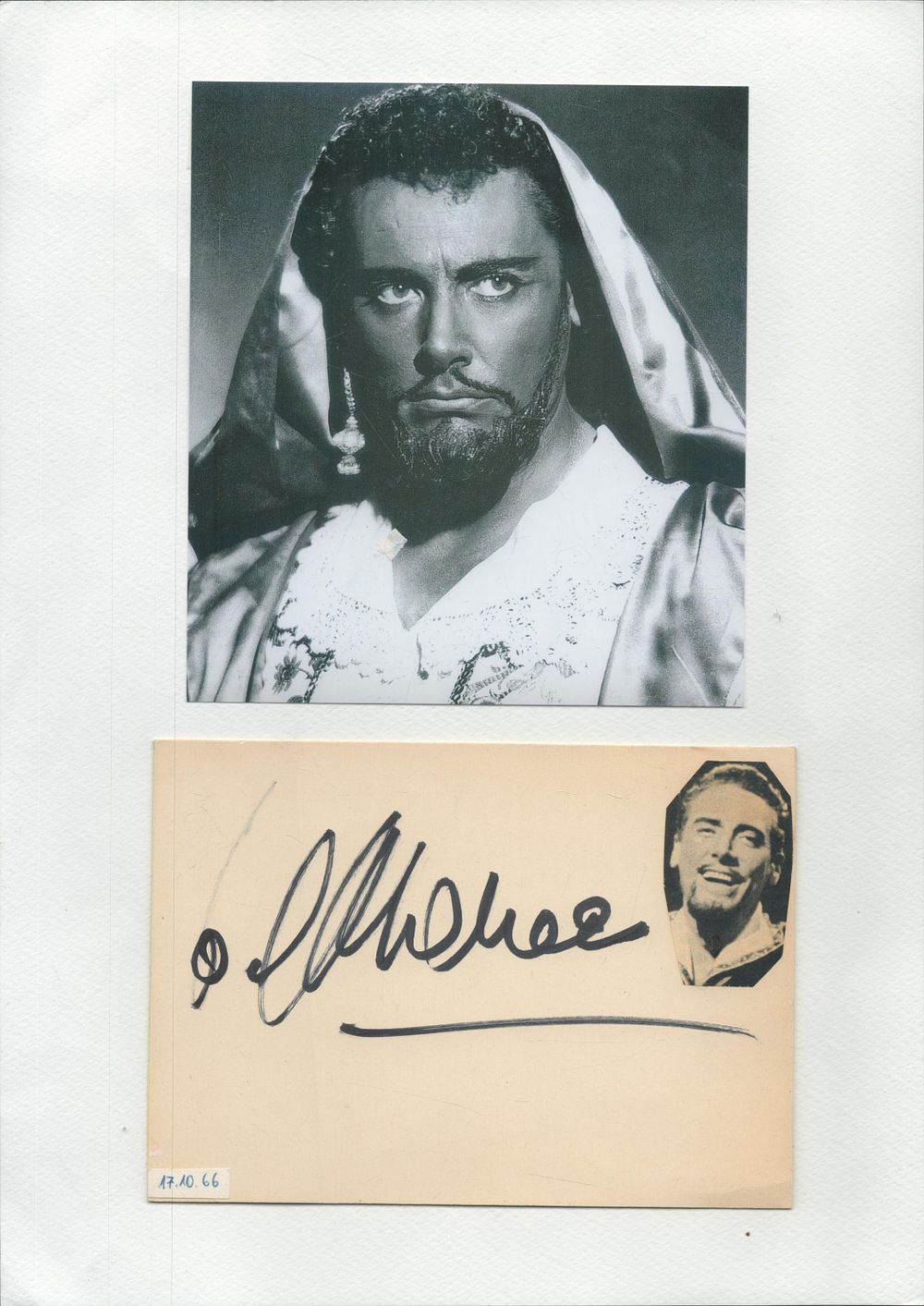 Lot 390: Mario Del Monaco 12x8 signature piece includes a...