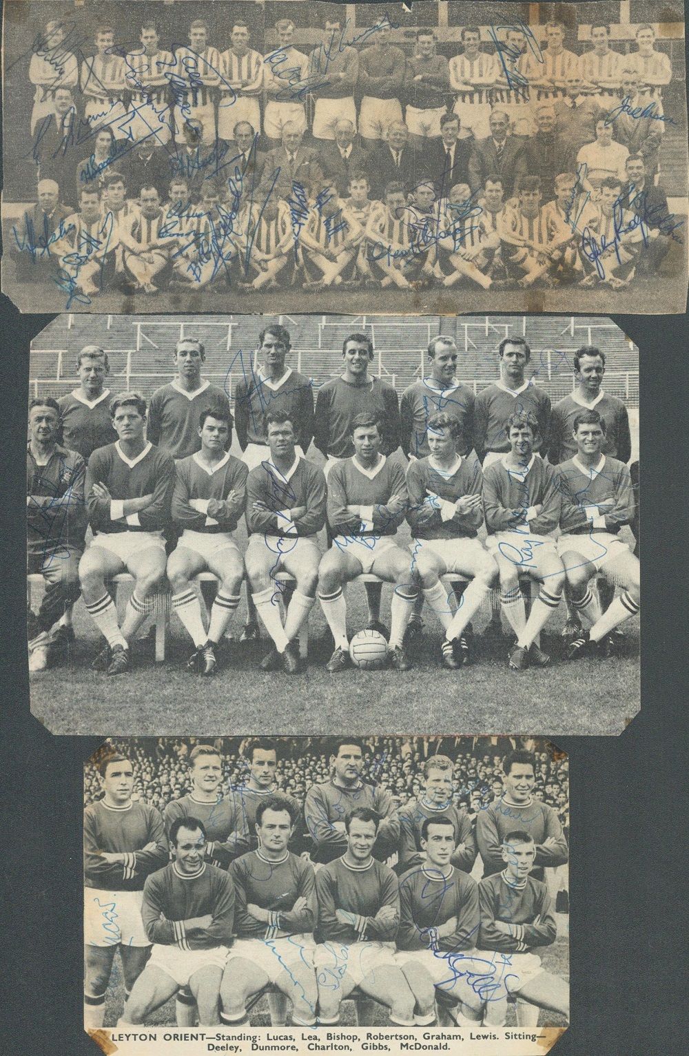 Lot 408: Collection Newspaper cutout of sport signed photos Names...