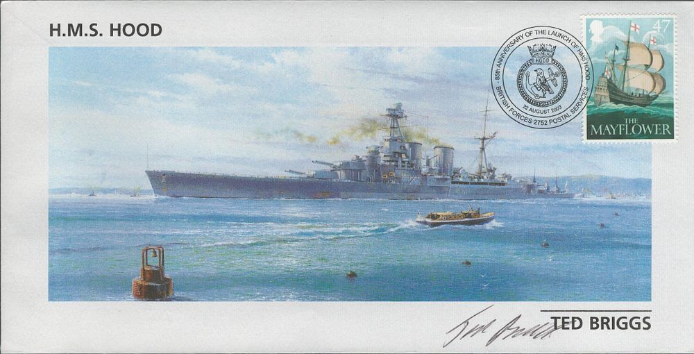 Lot 417: Ted Briggs HMS Hood Cover 85th ann with...