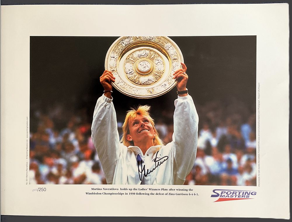 Lot 428: Martina Navratilova signed Sporting Masters Limited print number...