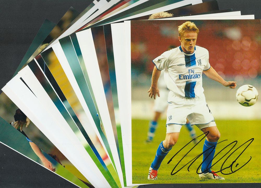 Lot 456: Damien Duff signed collection of approx 15 photos....