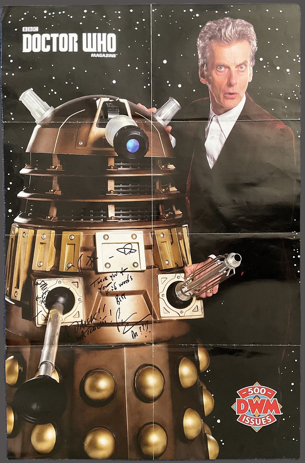Lot 468: Peter Capaldi signed Doctor Who Magazine Poster, 500...