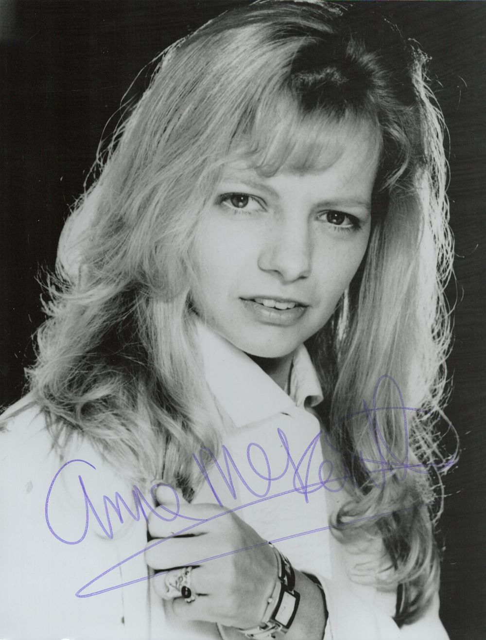 Lot 475: Anne Mckevett signed 9x8inch black and white photo....
