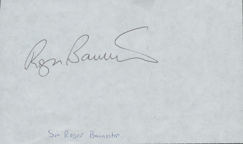 Lot 485: Roger Bannister signed 6x4 inch album page. Good...