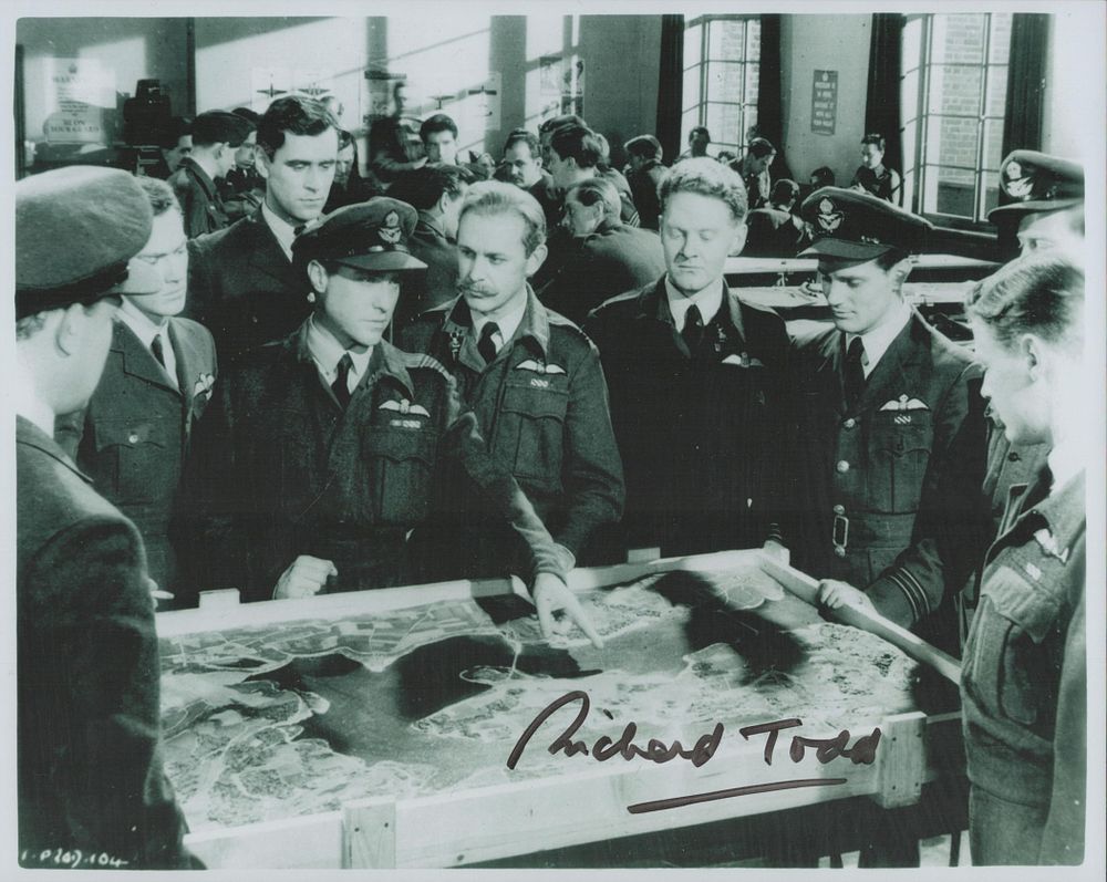 Lot 486: Richard Todd signed 10x8 inch black and white...