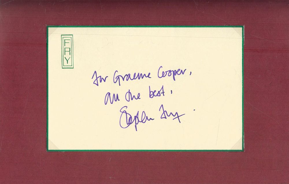 Lot 384: Stephen Fry Signed Book Moab is my Washpot...
