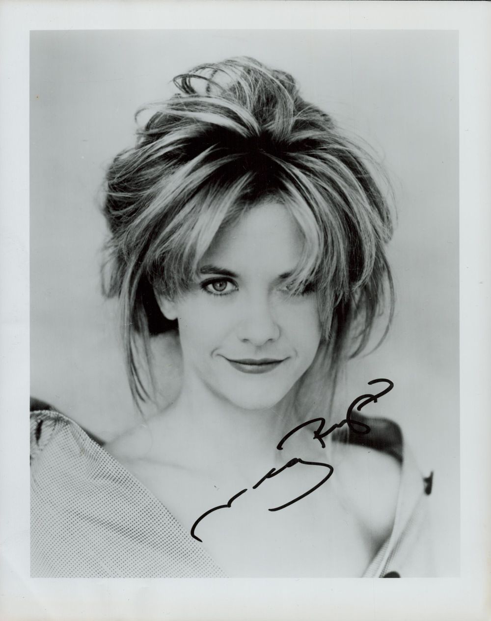 Lot 54: Meg Ryan signed 10x8 inch black and white...