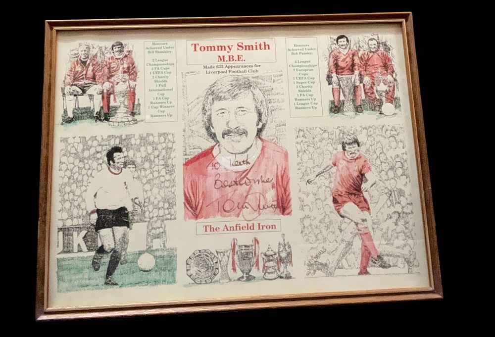 Lot 77: Tommy Smith signed montage photos. Mounted and framed....