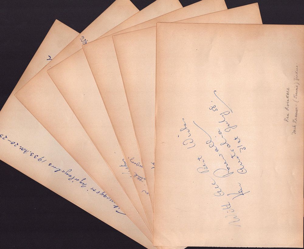 Lot 99: Tennis and Skiing - Six 9x6 signed and...