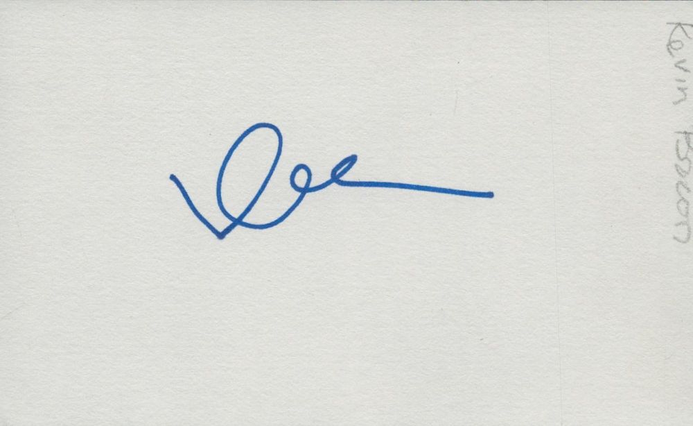 Lot 552: Kevin Bacon signed 5x3 inch album page. Good...