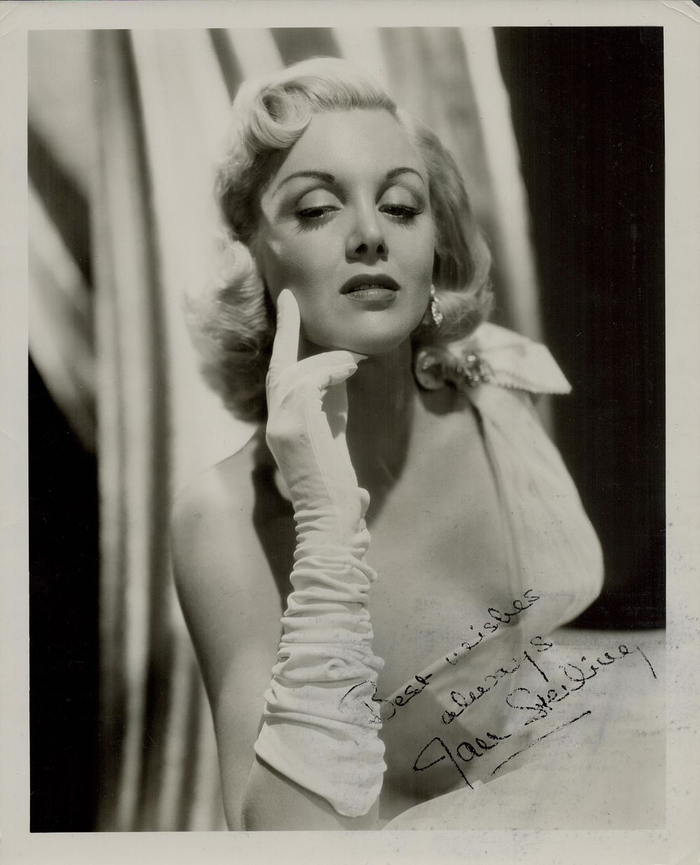 Lot 285: Jan Sterling signed 10x8 inch vintage black and...
