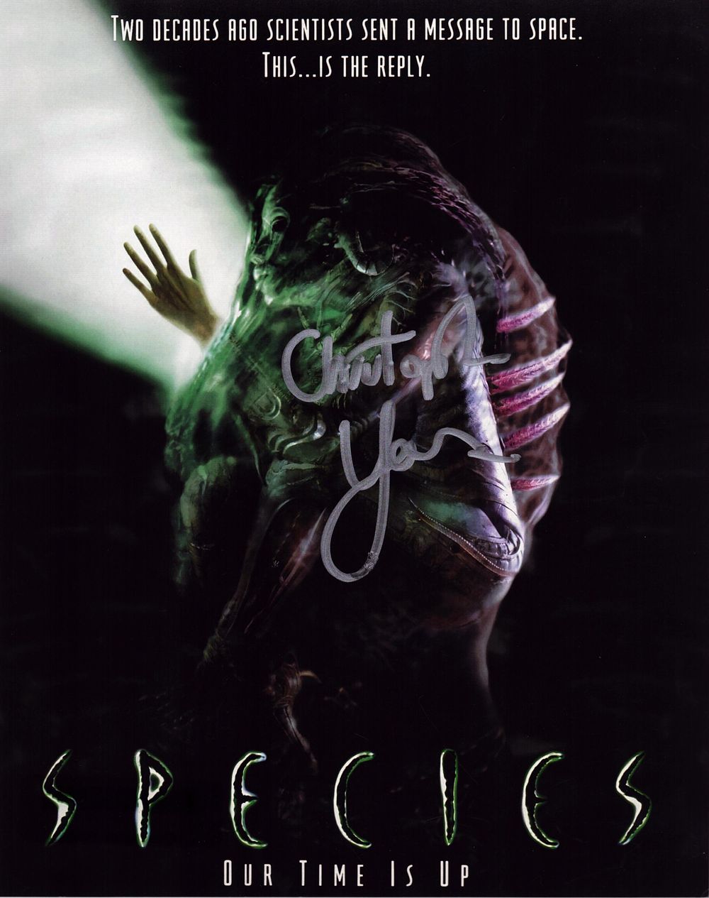 Lot 226: Christopher Young signed Species 10x8 inch colour promo...
