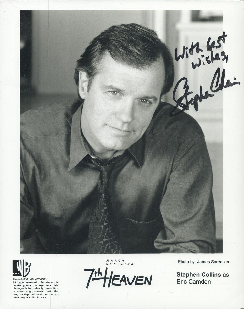 Lot 295: Stephen Collins signed 10x8 inch 7th Heaven black...