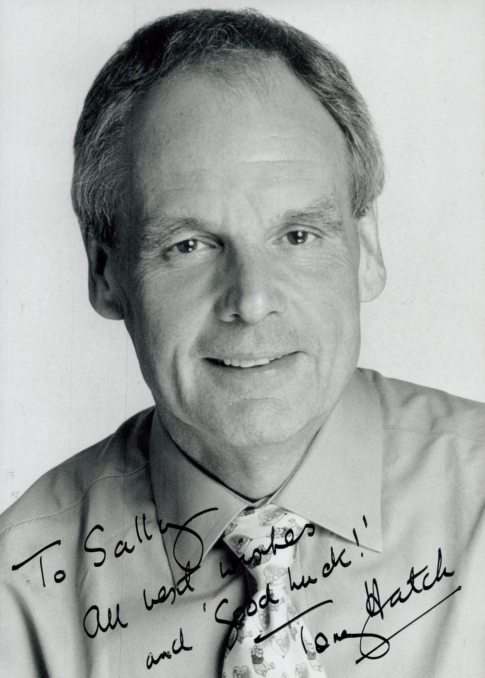 Lot 333: Tony Hatch signed 7x5 inch black and white...