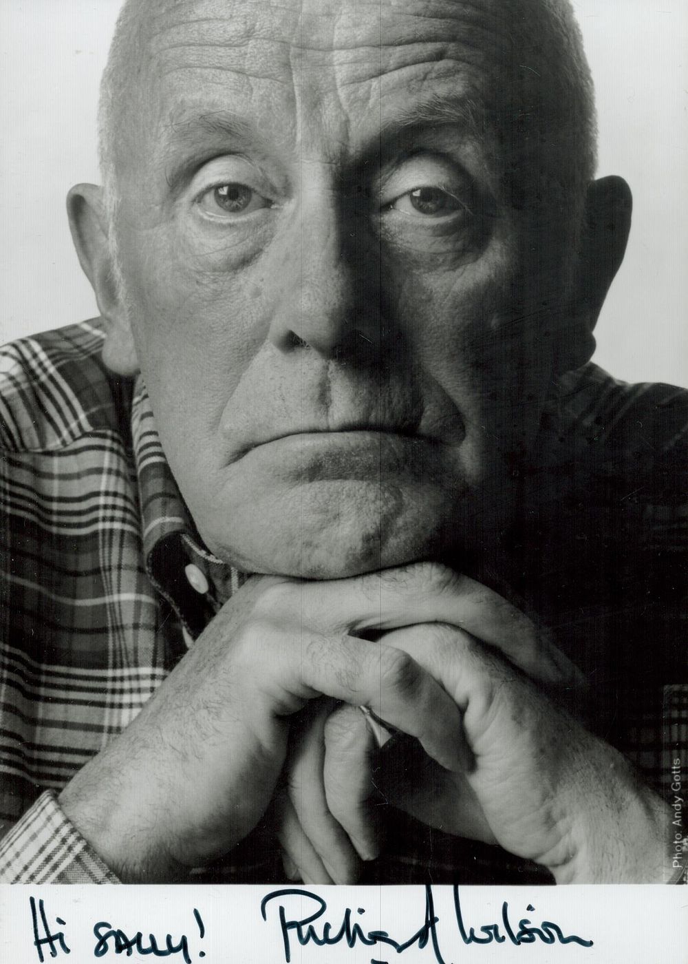 Lot 343: Richard Wilson signed 7x5 inch black and white...