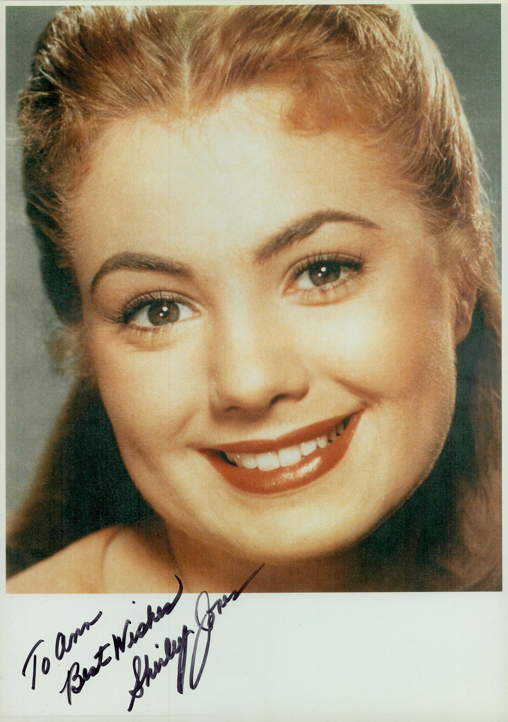 Lot 345: Shirley Jones signed 12x8 inch colour photo. Dedicated....