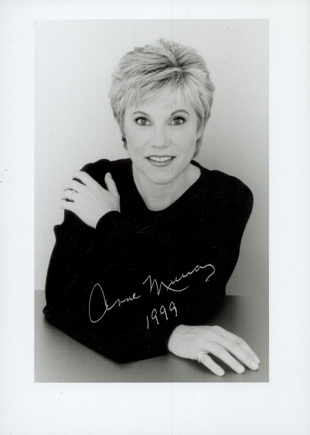 Lot 349: Anne Murray signed 7x5 inch black and white...