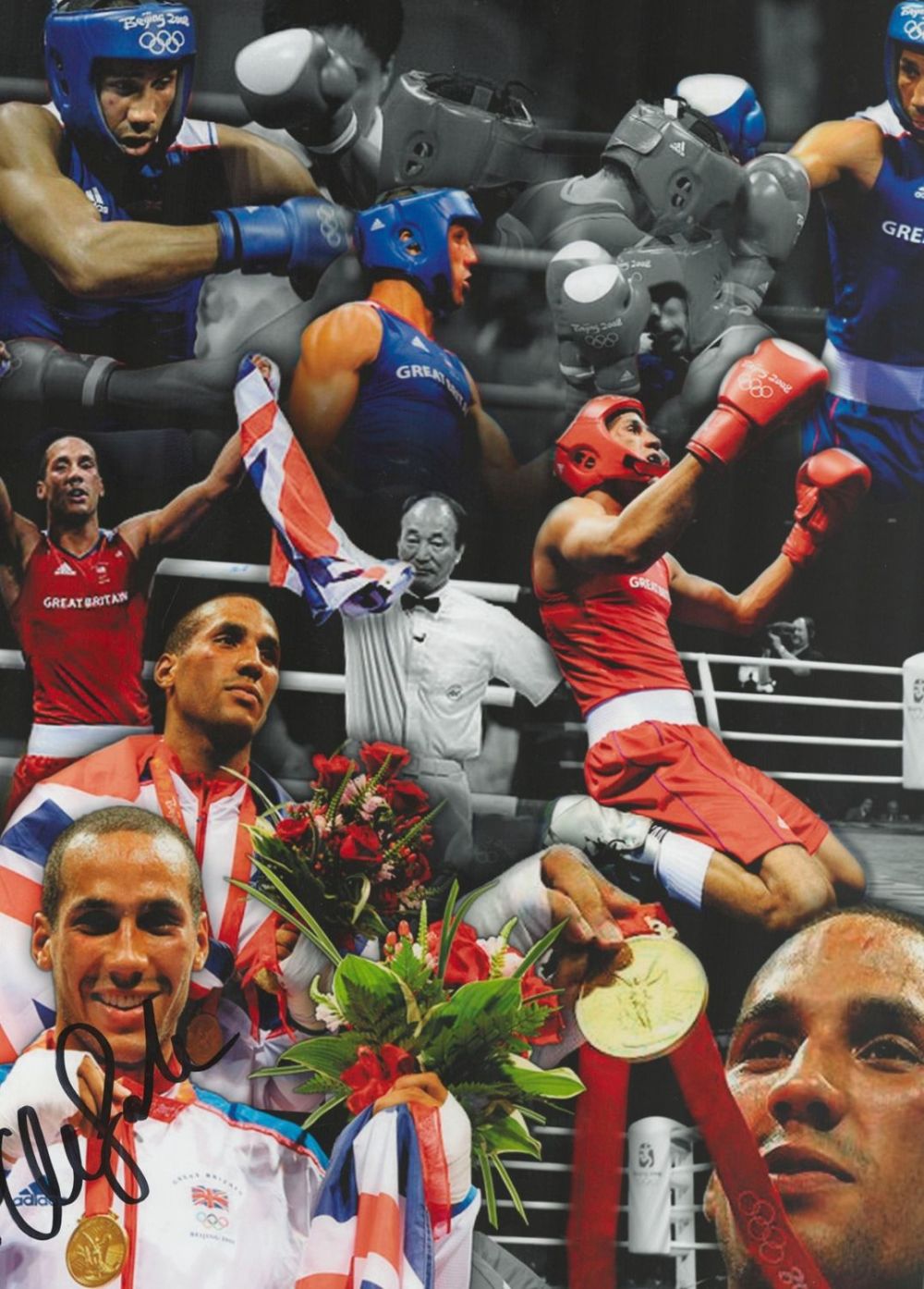 Lot 83: Boxing James DeGale signed 16x12 colour montage photo....