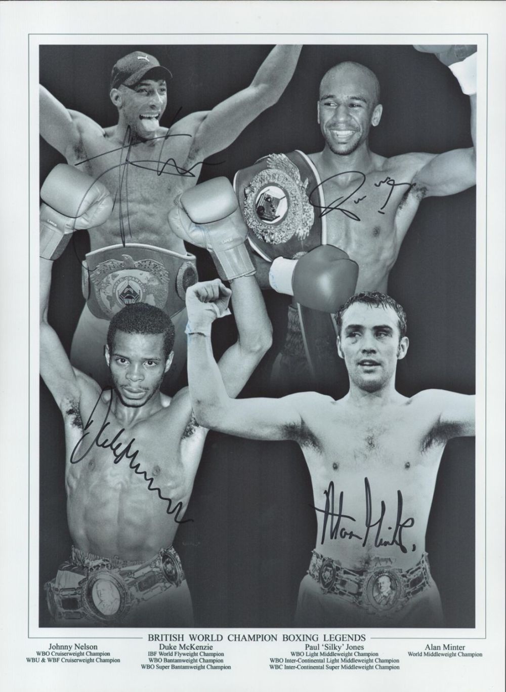 Lot 95: Boxing British World Champions Boxing Legends multisigned16x12 print...