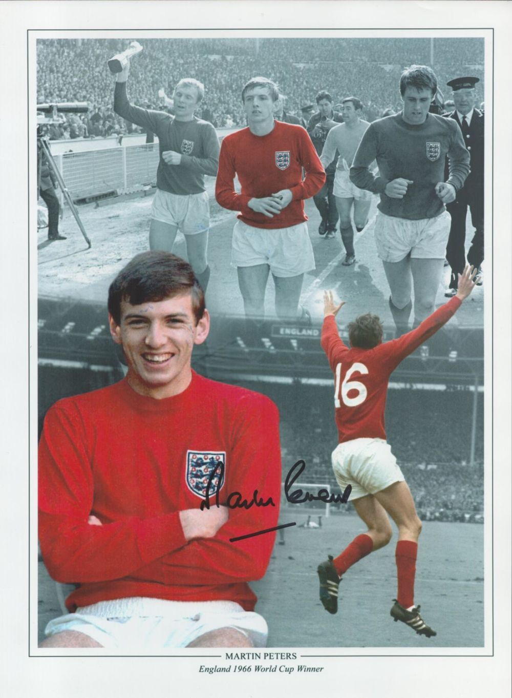 Lot 111: Football Martin Peters signed 16x12 England 1966 World...