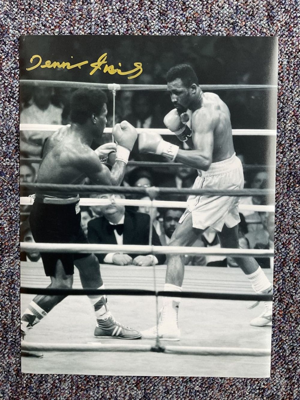 Lot 153: Boxing Dennis Andries signed 16x12 black and white...