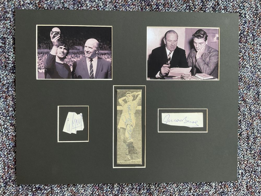 Lot 173: Football Manchester United Legends 15x12 mounted signature includes...