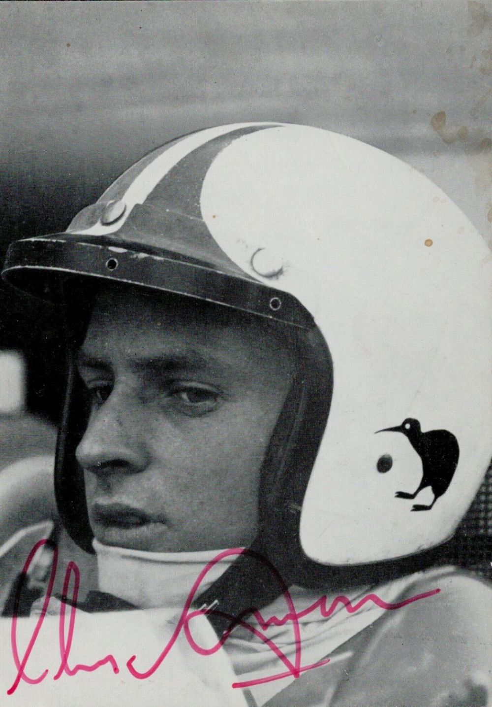 Lot 205: Motor Racing Chris Amon signed 6x4 vintage black...