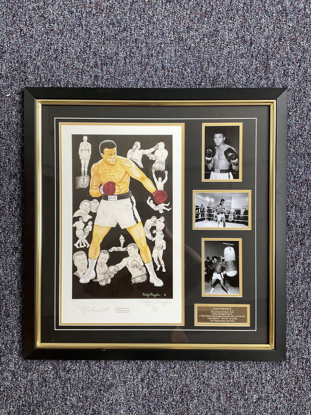 Lot 228: Boxing Muhammad Ali 30x28 mounted and framed signed...
