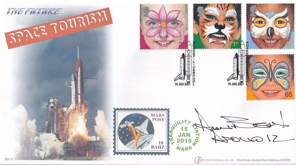 Lot 23: Apollo 12 moonwalker Space Tourism FDC Signed by...