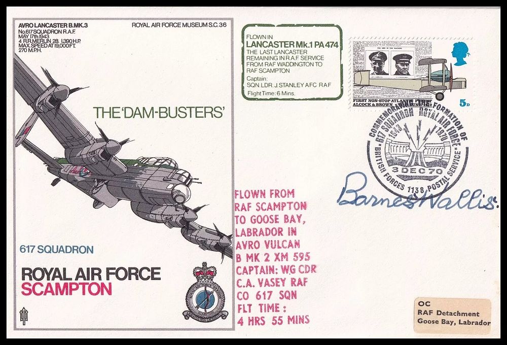 Lot 93: RAF Scampton 617 Sqn Dam Busters Signed Sir...