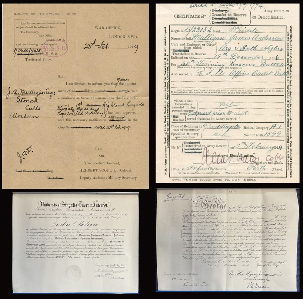 Lot 156: Vintage military collection James A Mulligan 2nd Lieutenant...