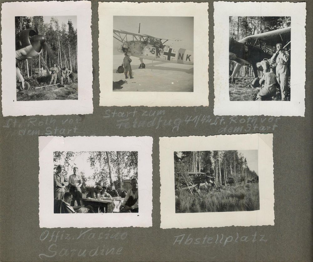 Lot 157: Luftwaffe Pilot photo album full of unsigned black...