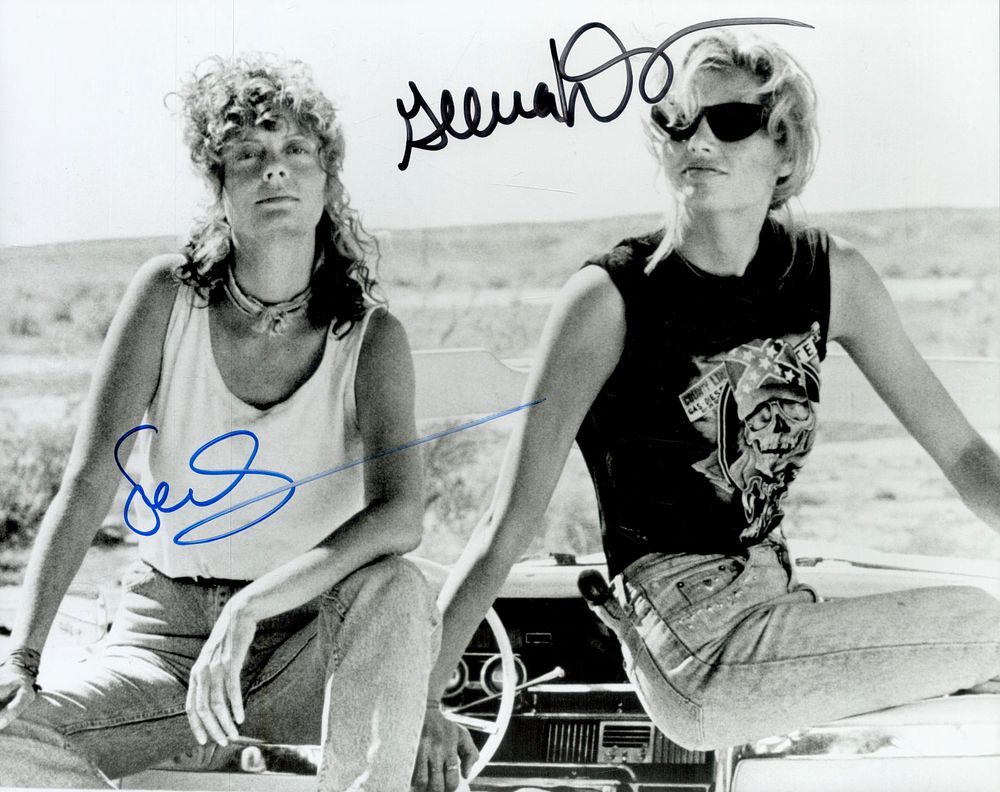 Lot 49: Susan Sarandon and Geena Davis signed Thelma and...