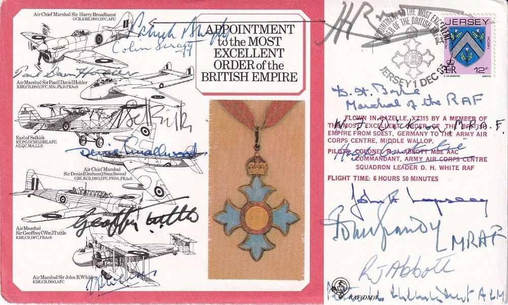 Lot 107: Rare 15 WW2 Vips Signed RAF Medal Cover...
