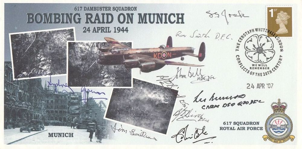 Lot 114: WW2 Bombing Raid on Munich RAF cover Signed...