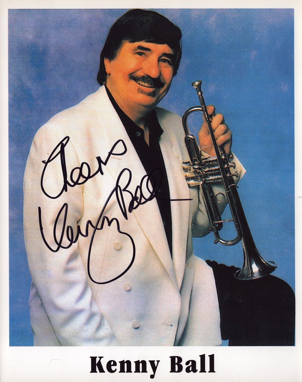 Lot 184: Kenny Ball signed 10x8inch colour photo. Good condition....