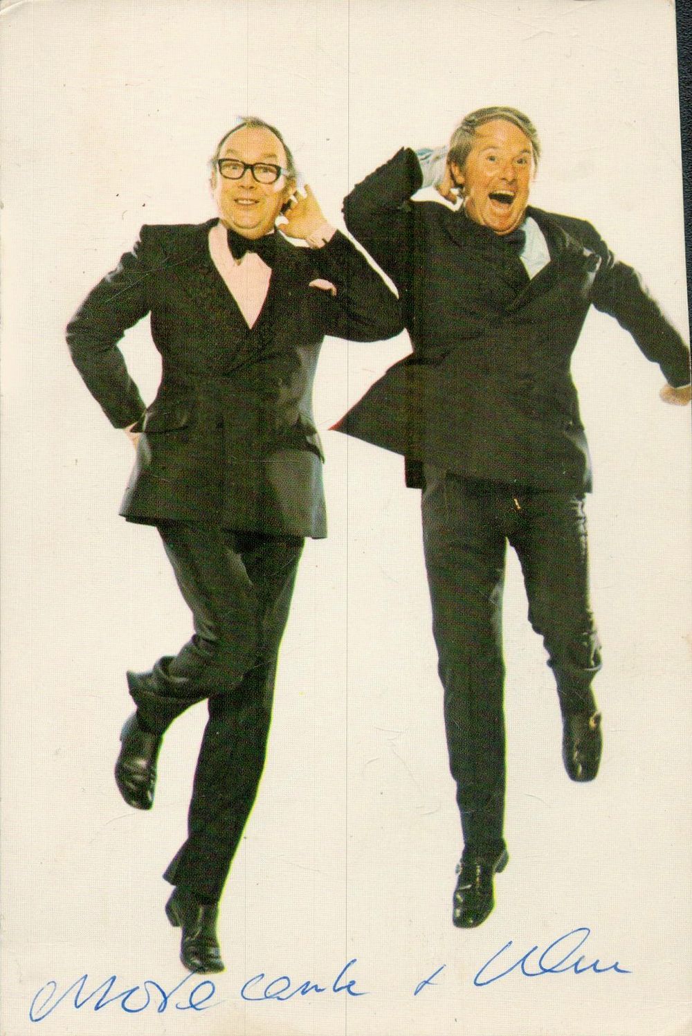Lot 201: Morecambe and Wise signed 6x4inch colour photo. Good...