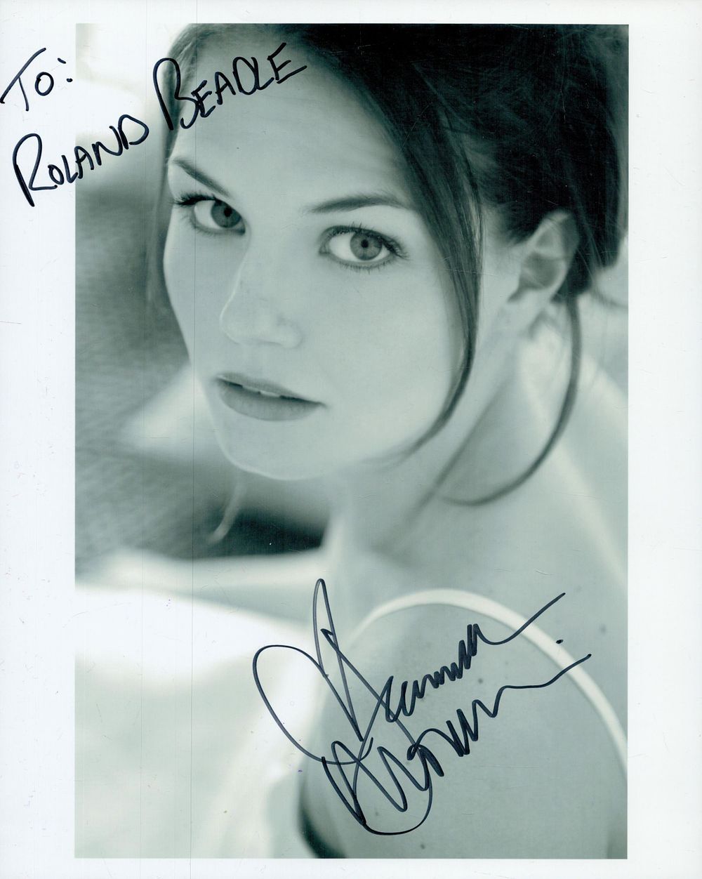 Lot 296: Jennifer Morrison signed 10x8 inch black and white...