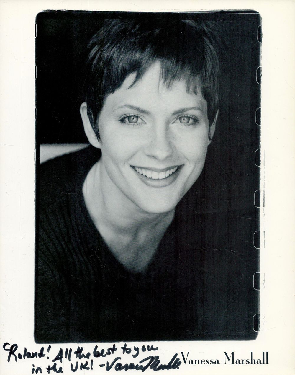 Lot 328: Vanessa Marshall signed 10x8 inch black and white...