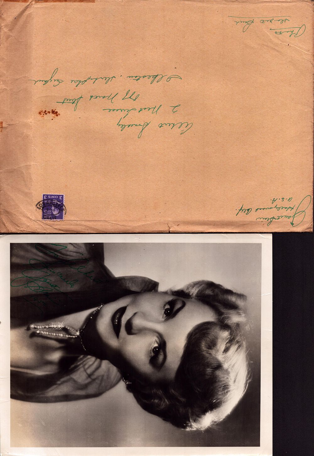 Lot 606: Janet Blair signed 10x8inch black and white photo....