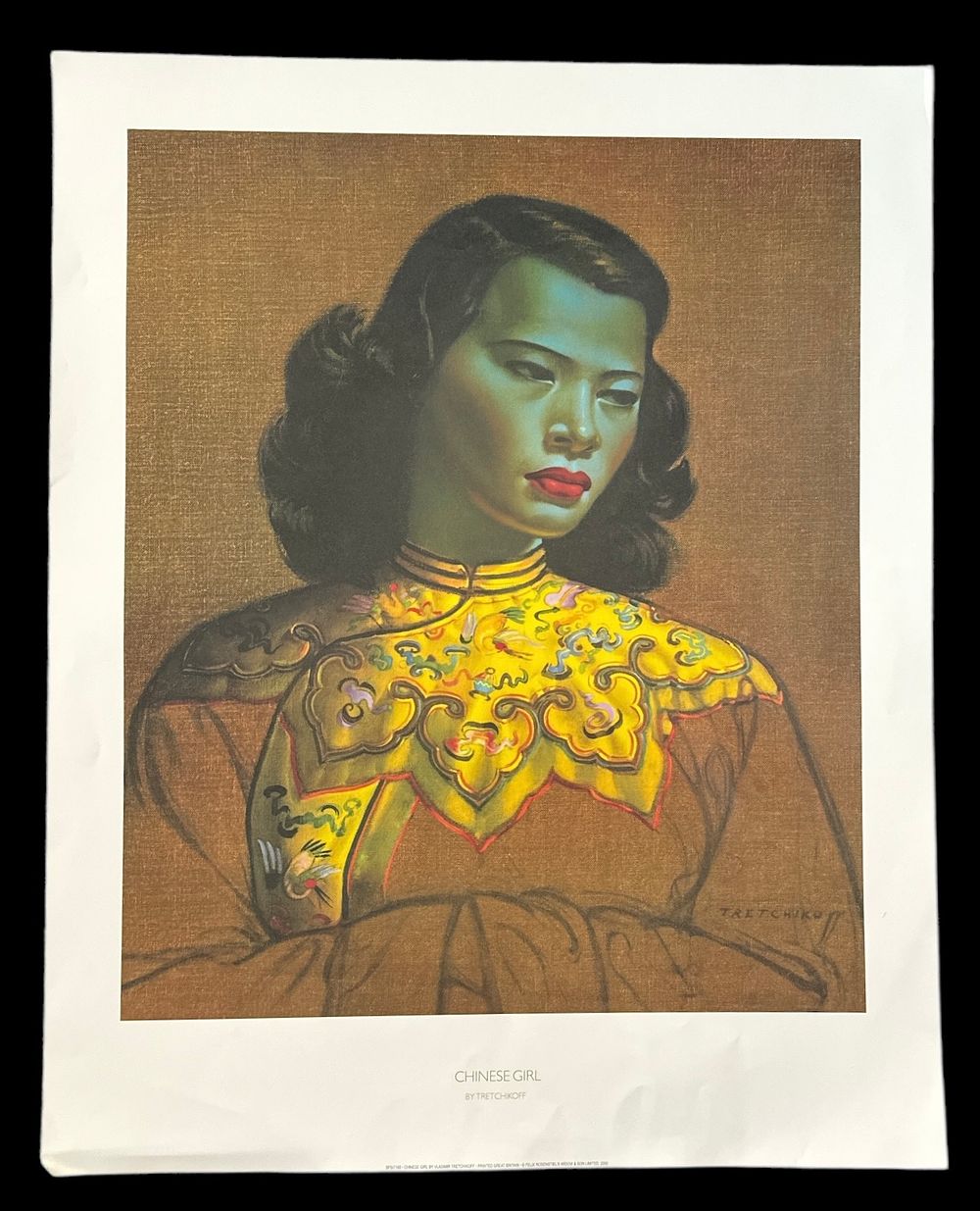 Lot 608: Chinese Girl by Tretchikoff colour print. Approx overall...