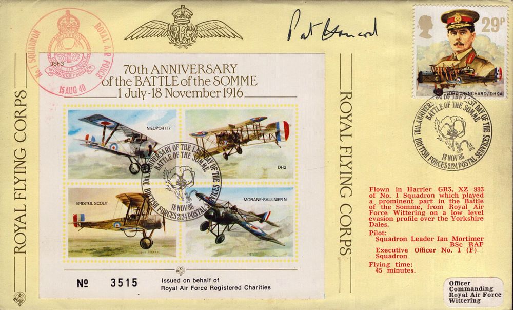 Lot 618: Wing Commander Pat Hancock DFC signed 70th Anniversary...