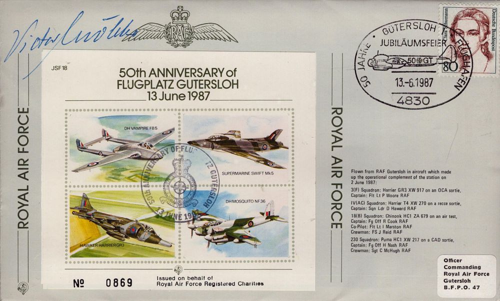 Lot 628: Viktor Molders signed 50th Anniversary of Flugplatz Gutersloh...