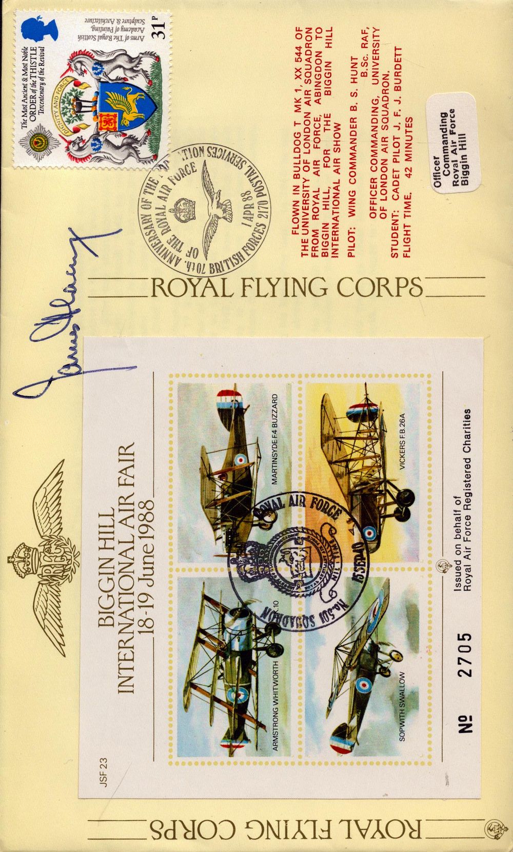 Lot 632: Sqdn Ldr James Lacey signed Biggin Hill International...
