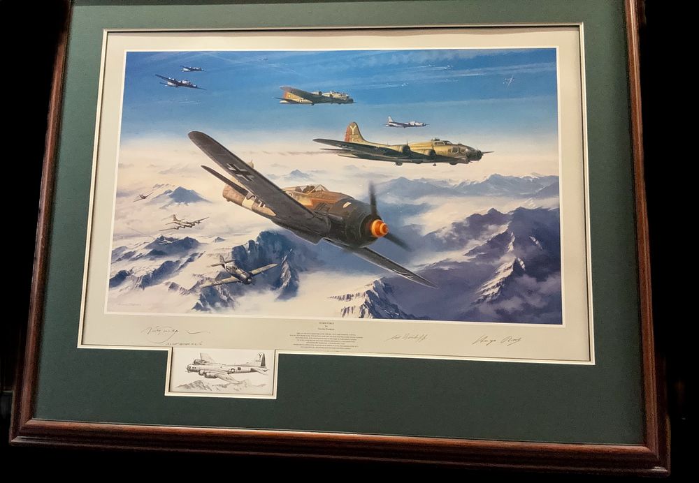 Lot 8: Storm Force WWII signed print 40x32 inch framed...