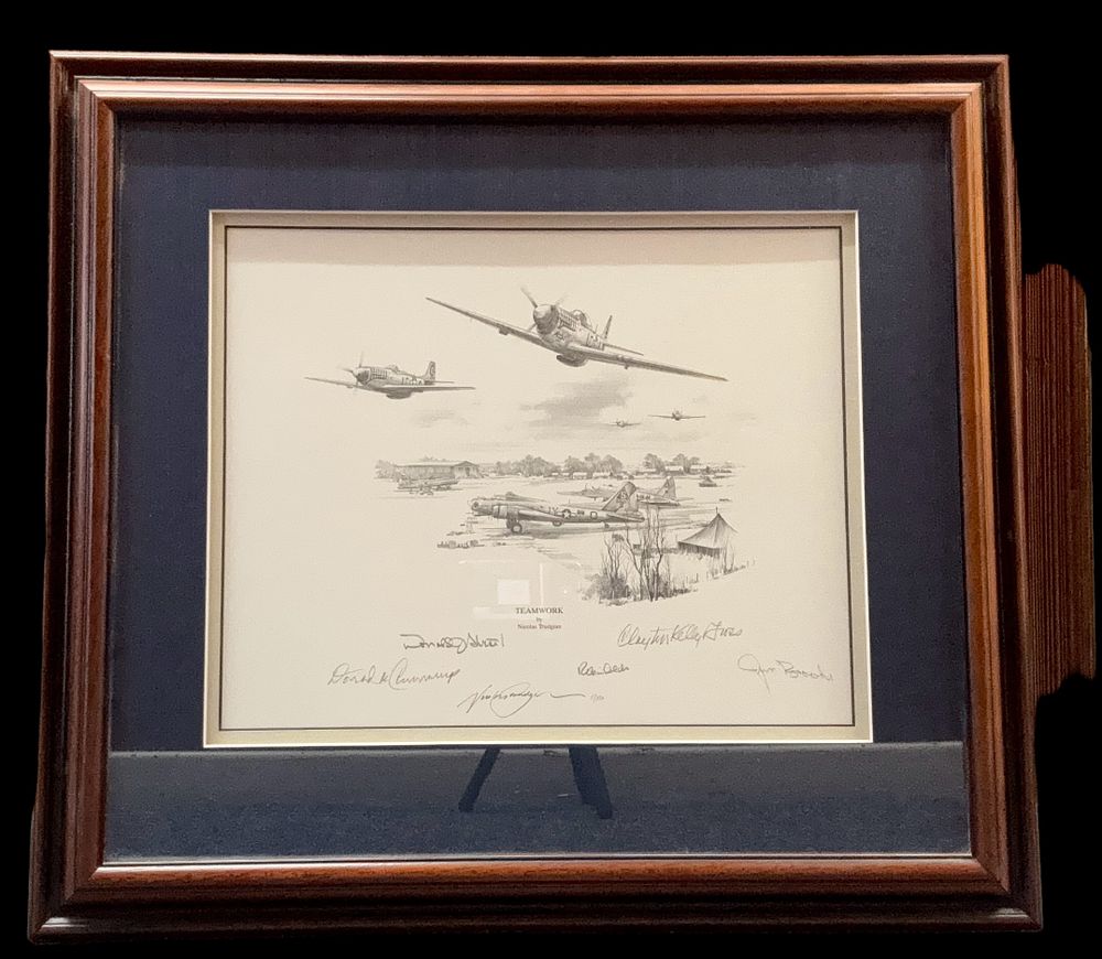 Lot 33: WW2 Print titled Teamwork by Nicolas Trudgian features...