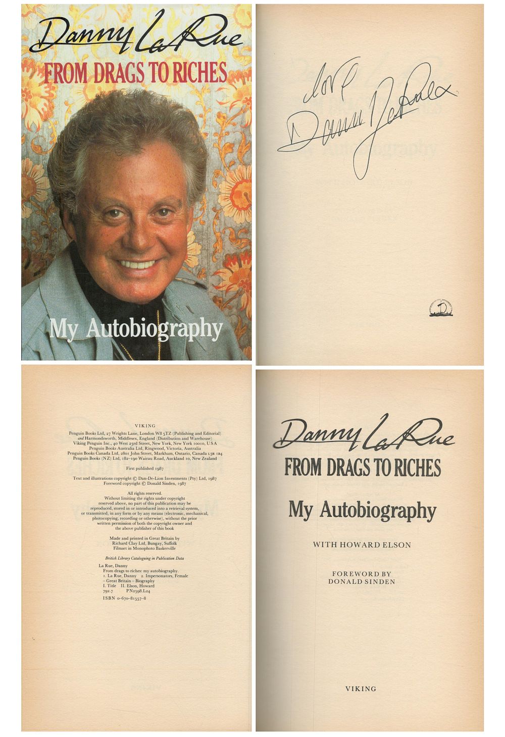Lot 57: Danny Le Rue signed From Drags To Riches...