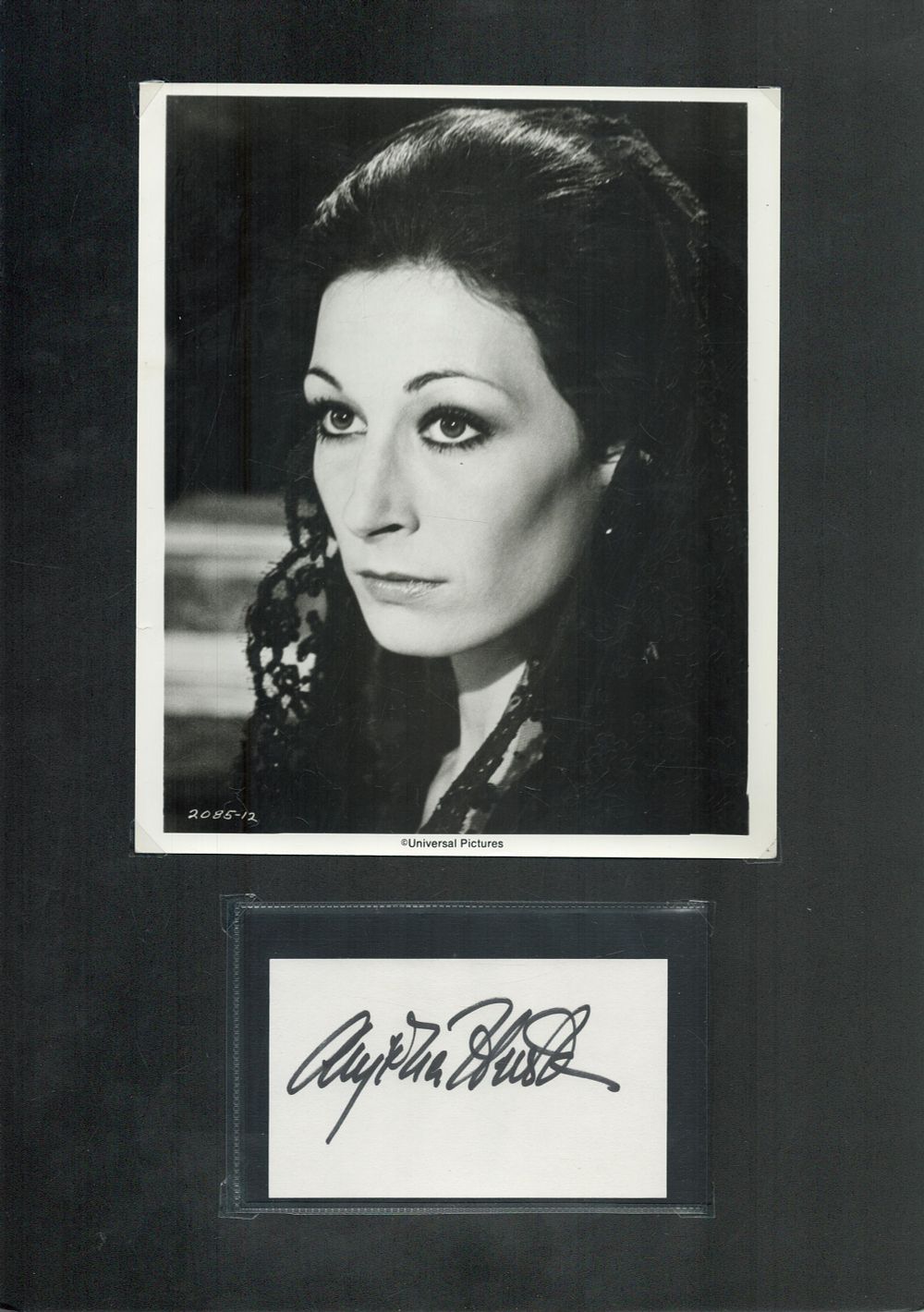 Lot 62: Anjelica Huston signed 16x12inch black and white mount....