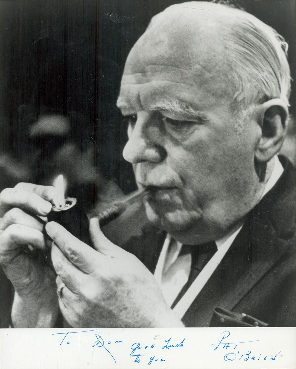 Lot 80: Pat O'Brien signed 10x8inch black and white photo....