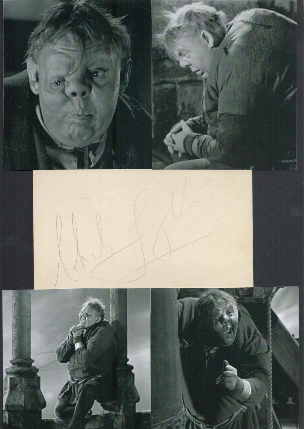 Lot 97: Charles Laughton Signature include signed white card plus...